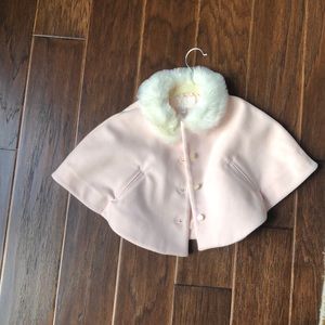 Janie and jack cute pink with fur cape